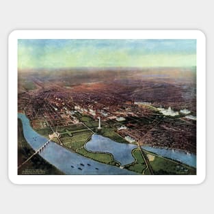 Antique Map of Washington DC and the Potomac River Sticker